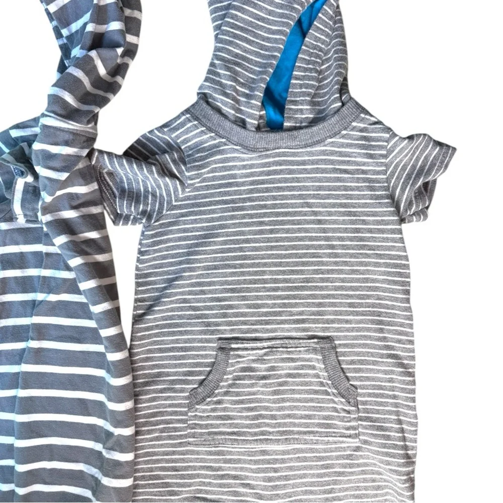 Summer Outfit Lot Short Sleeve Outfits Hooded Gray Soft Cotton Dinosaur